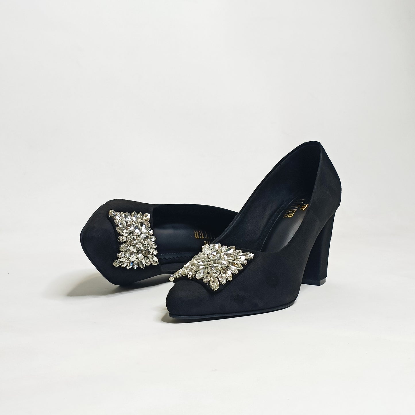 Crystal Embellished Block Heels