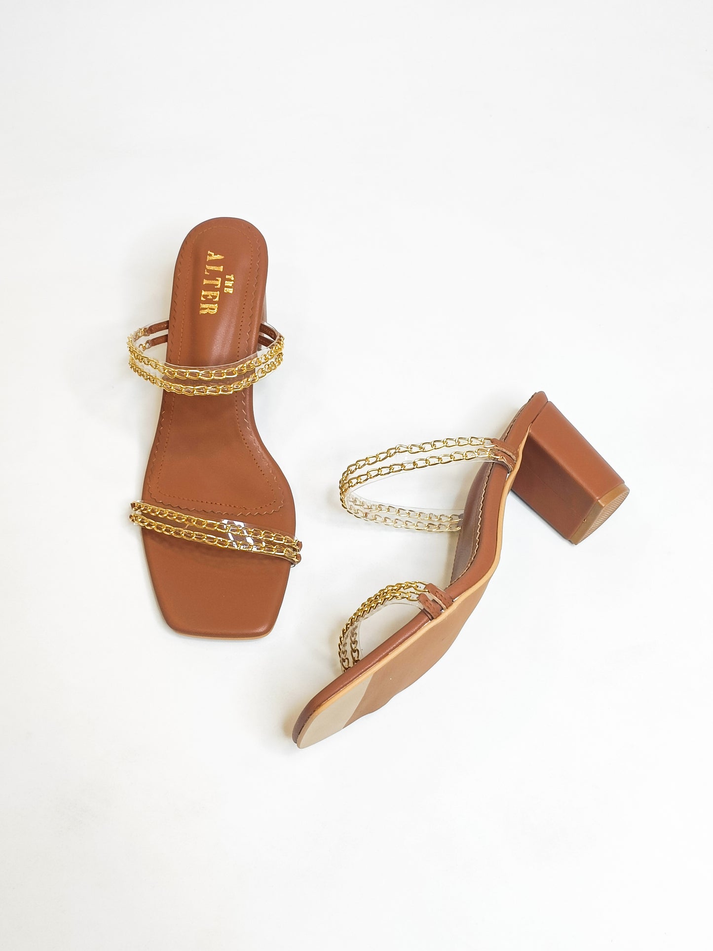 Gianna Chain Block Heels