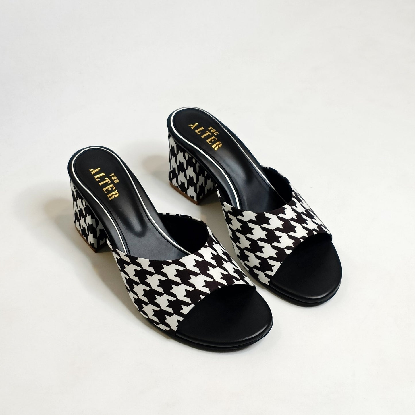 Houndstooth Block Heels