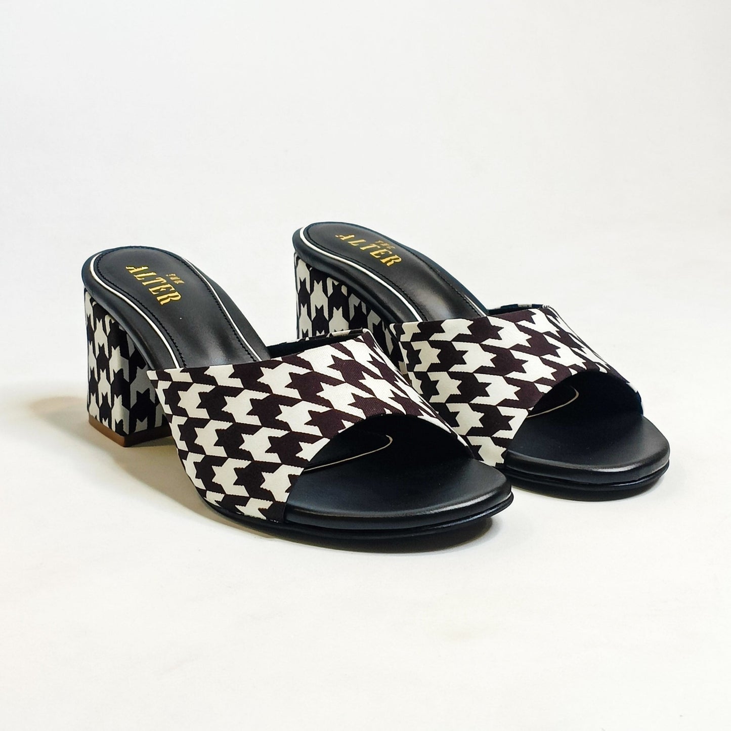 Houndstooth Block Heels