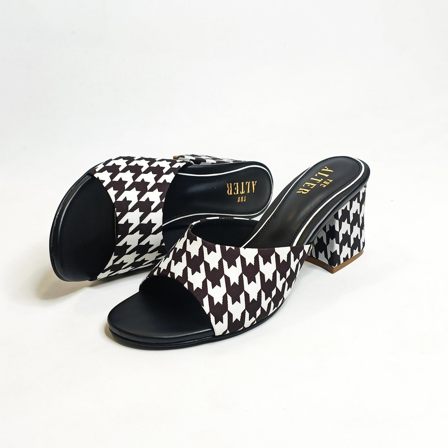 Houndstooth Block Heels