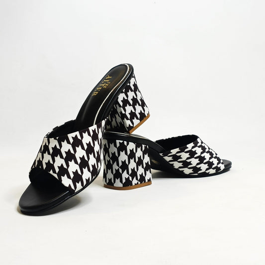 Houndstooth Block Heels