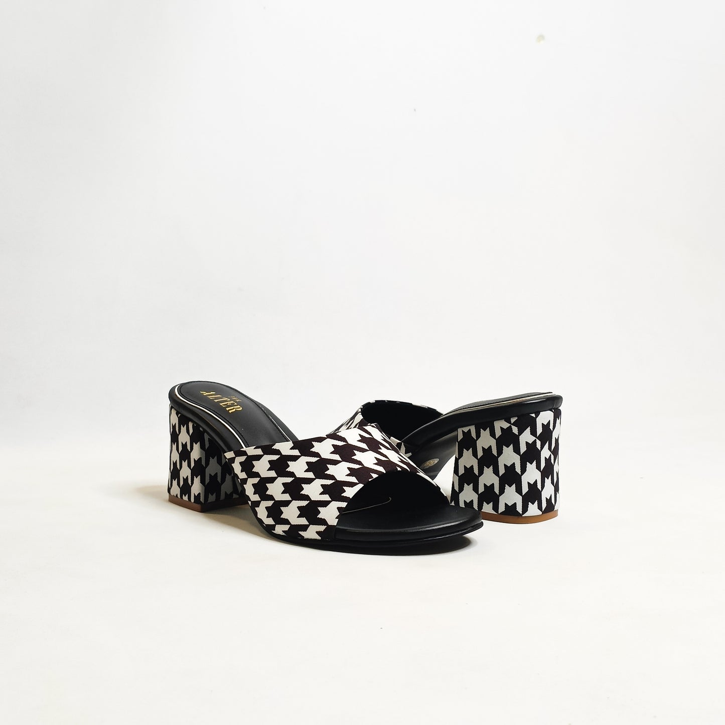 Houndstooth Block Heels