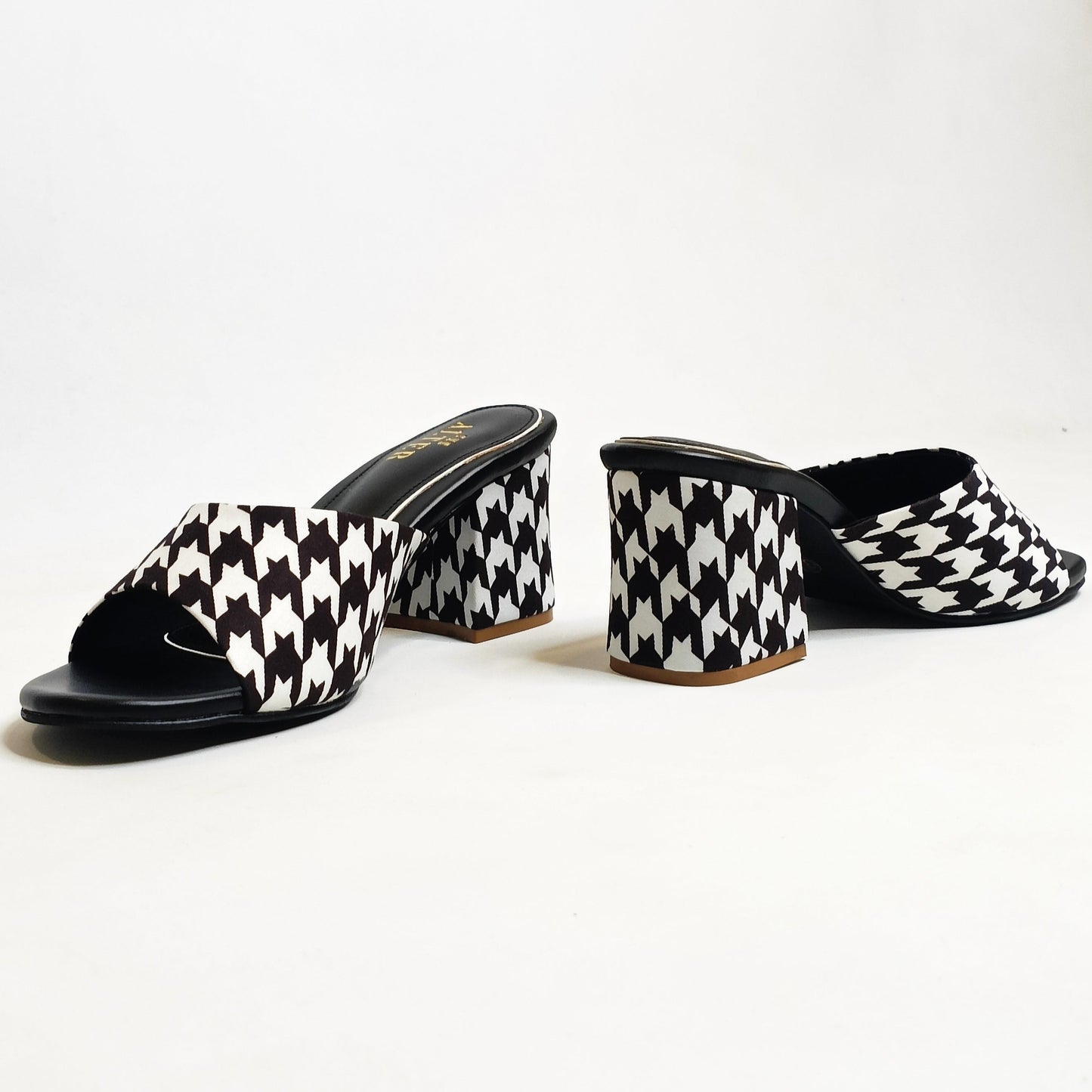 Houndstooth Block Heels