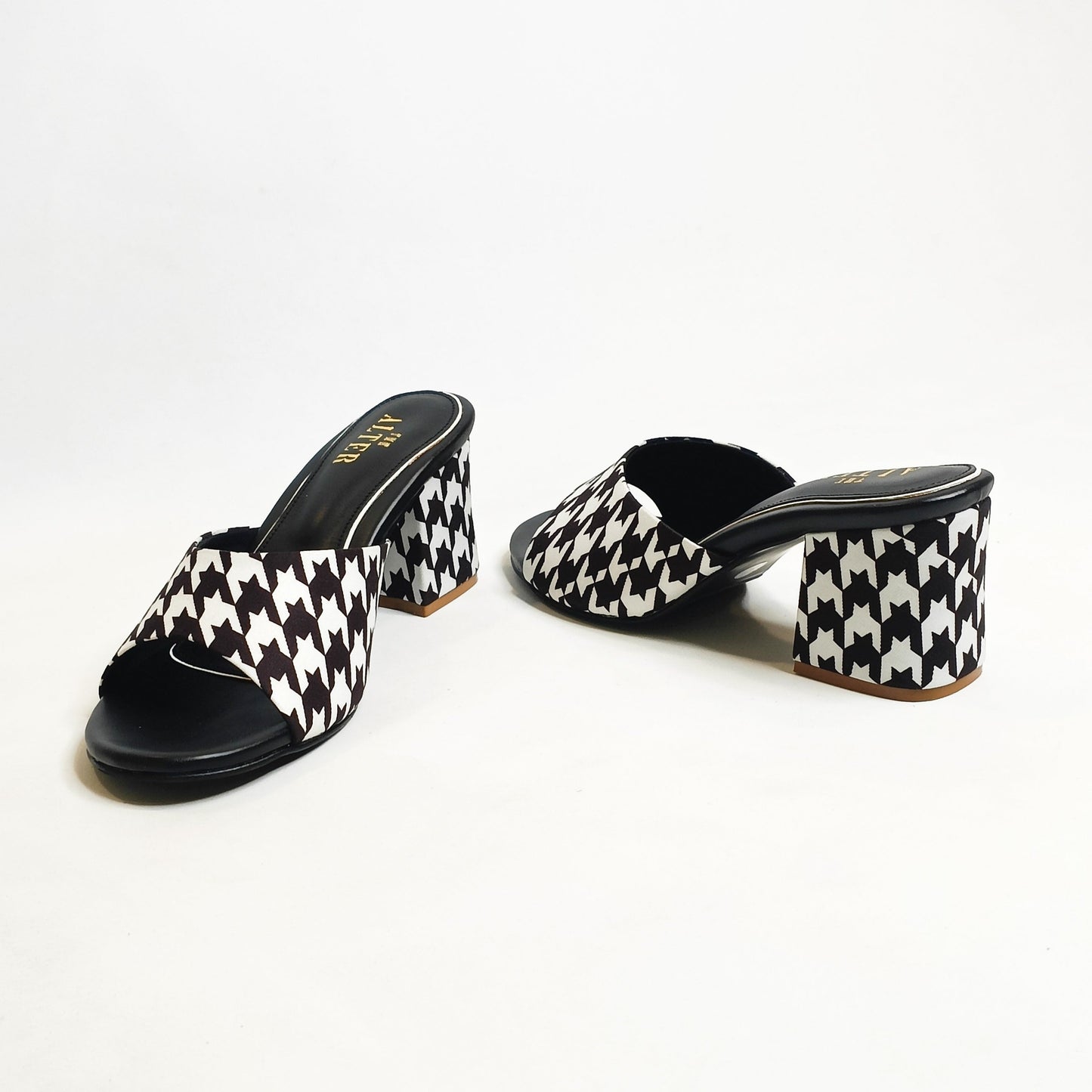 Houndstooth Block Heels