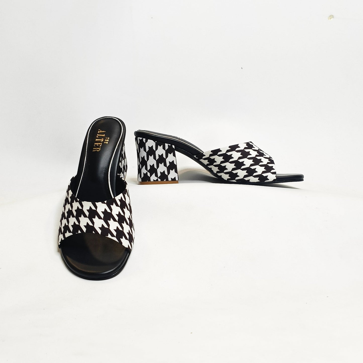 Houndstooth Block Heels