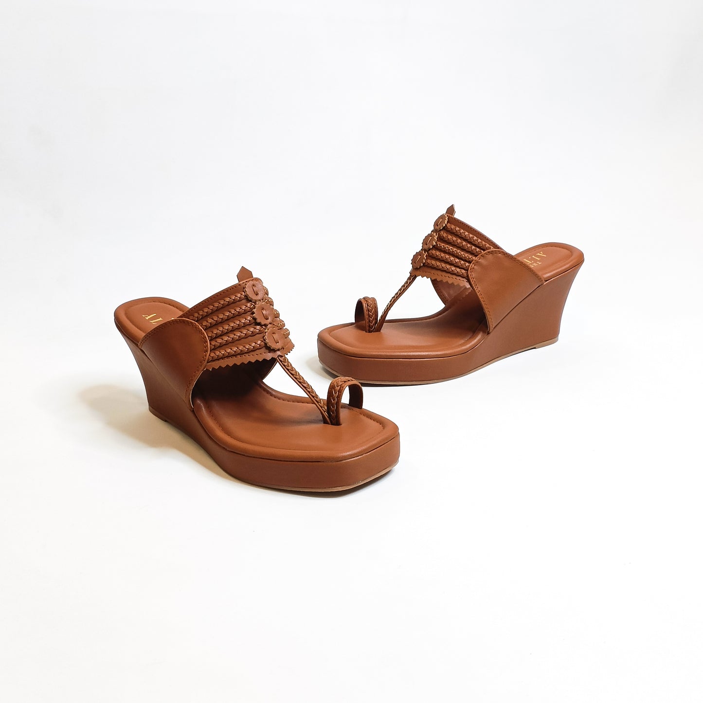 T shaped Light Gold Kohla Wedges