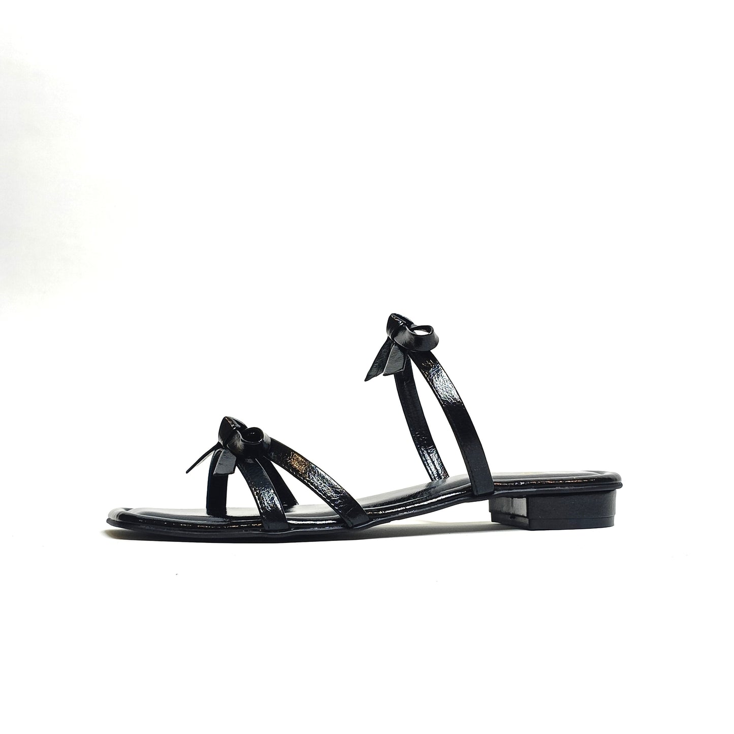 T shaped Bow Strappy Flats