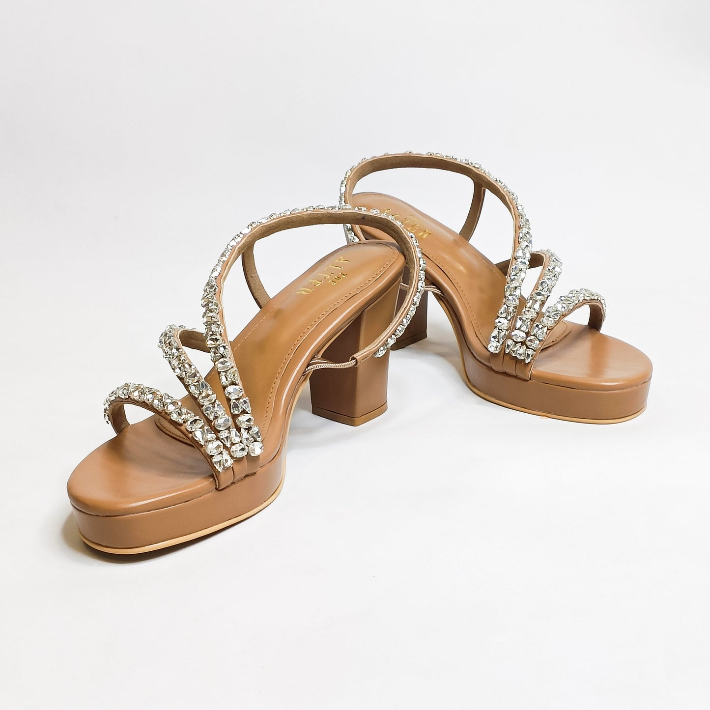 Kiara Embellished Platform Block Heels