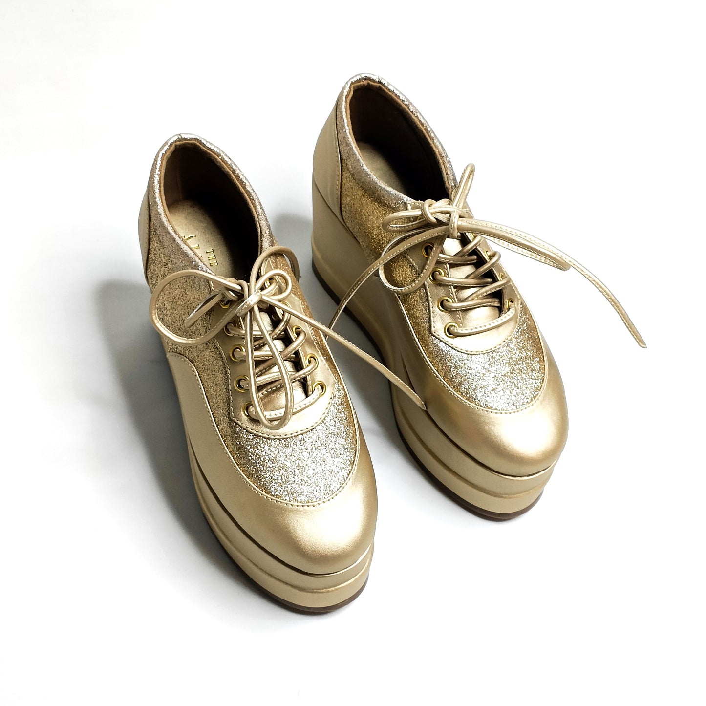 Matte Gold Shimmer Platform Sneakers