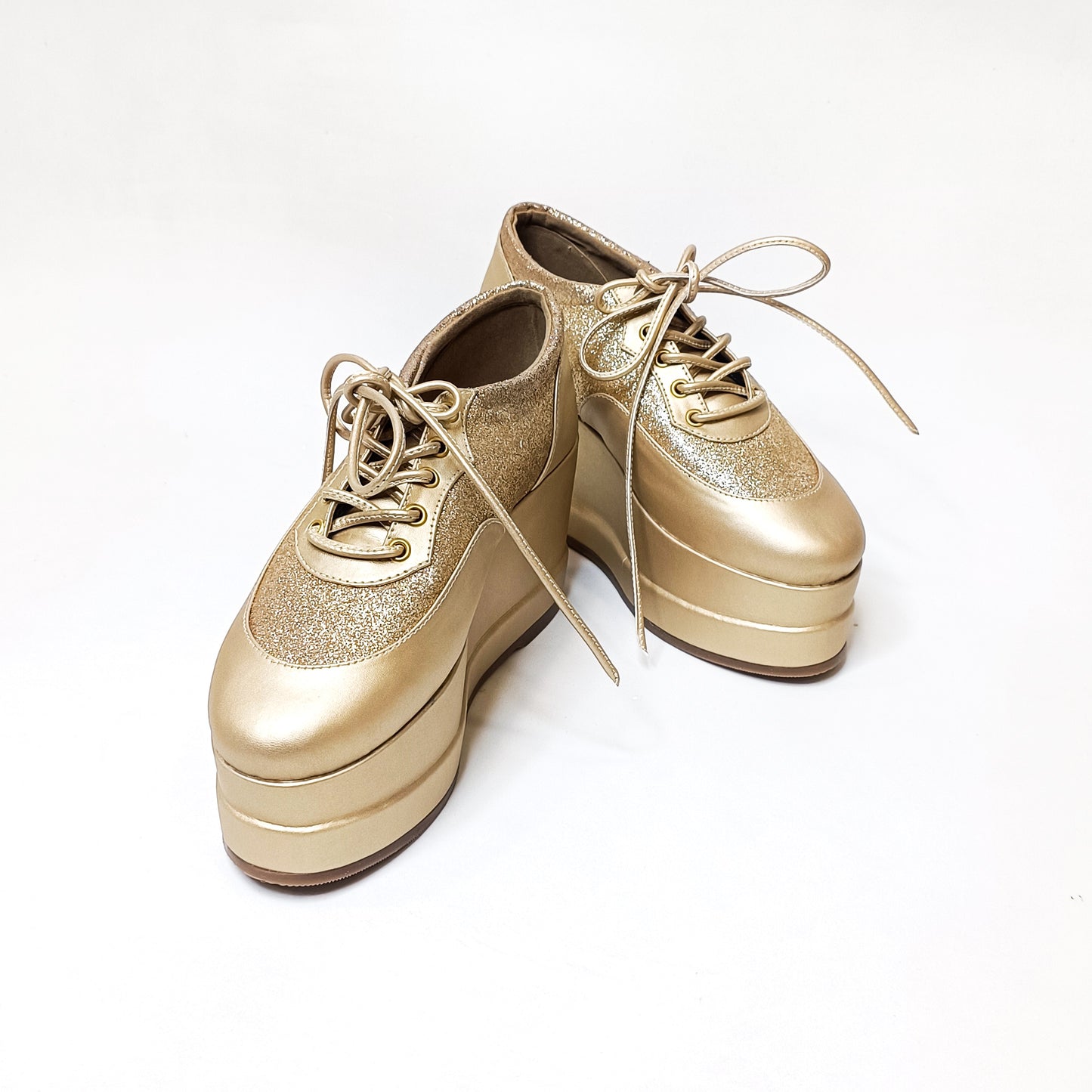 Matte Gold Shimmer Platform Sneakers