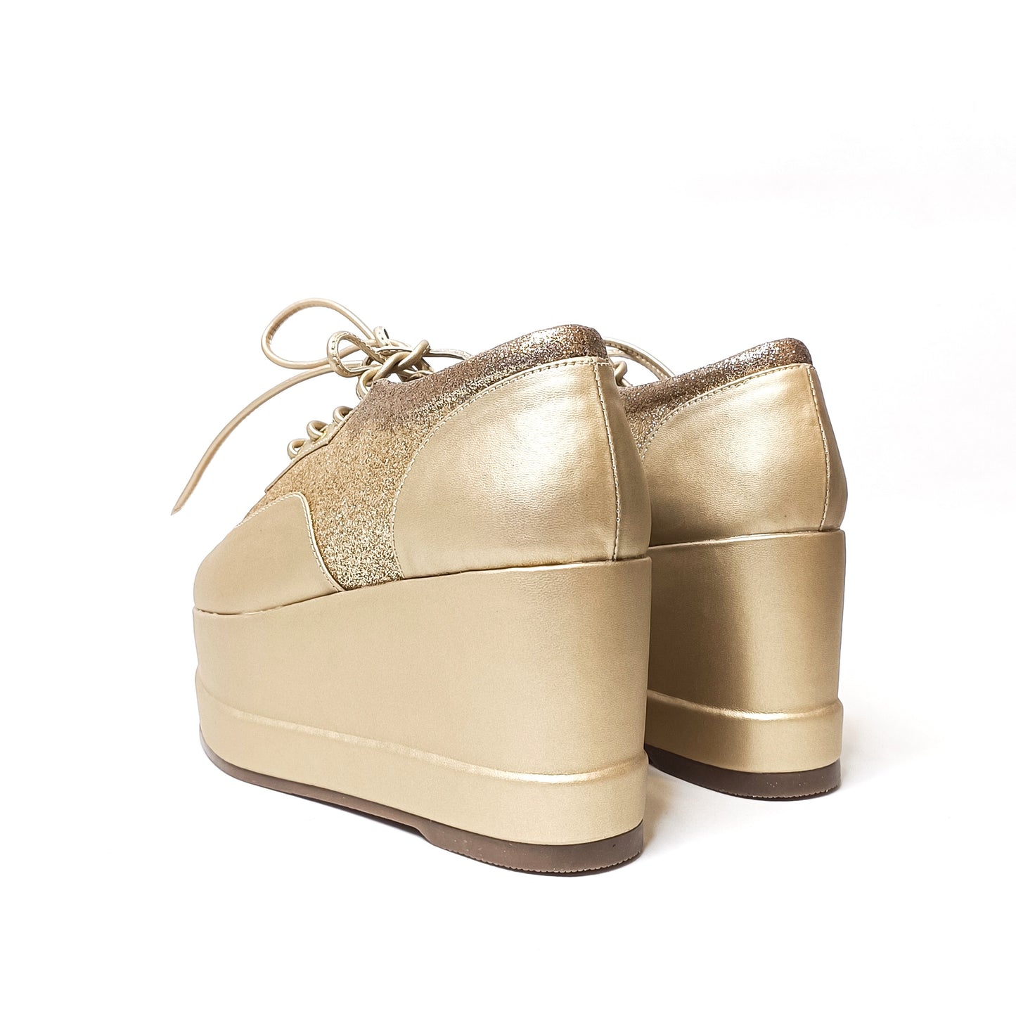 Matte Gold Shimmer Platform Sneakers