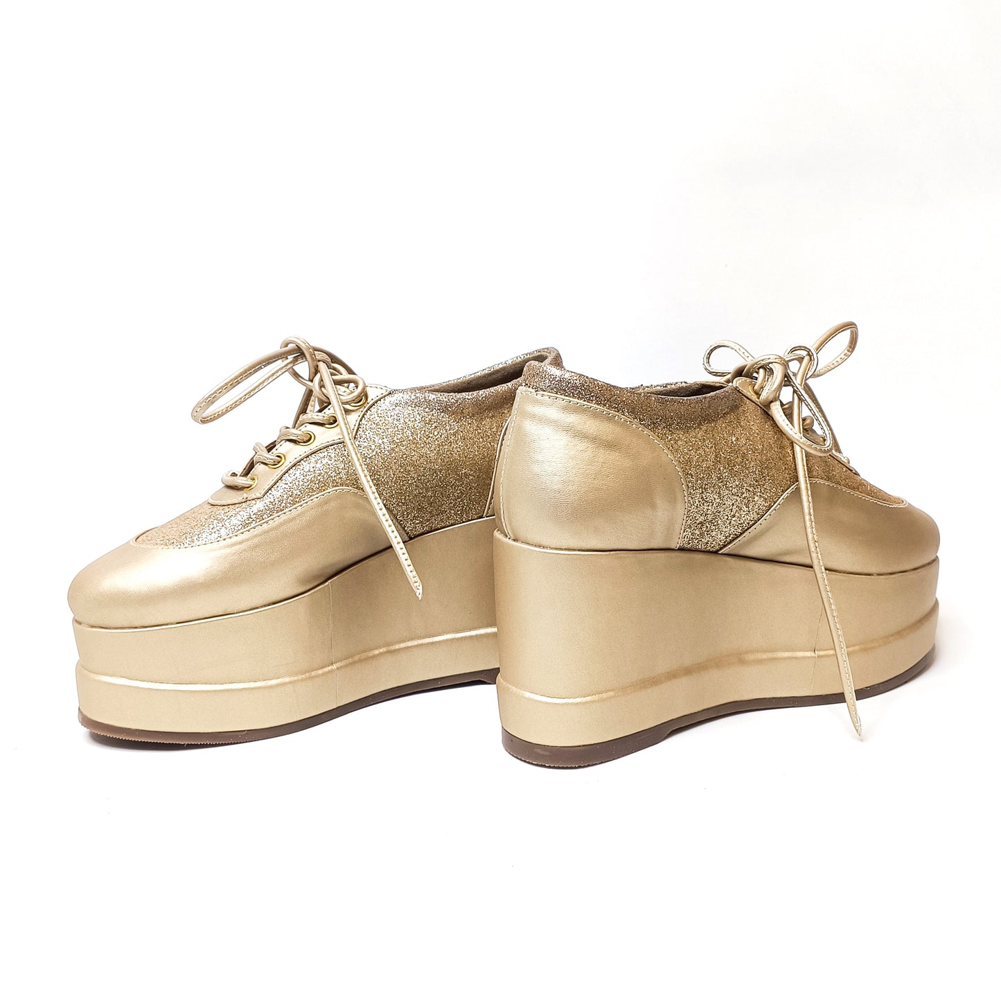 Matte Gold Shimmer Platform Sneakers