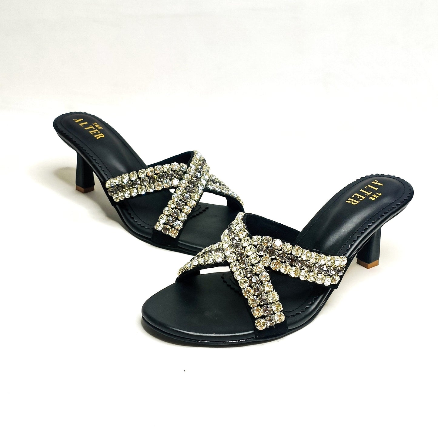 Criss Cross Embellished Stilettos