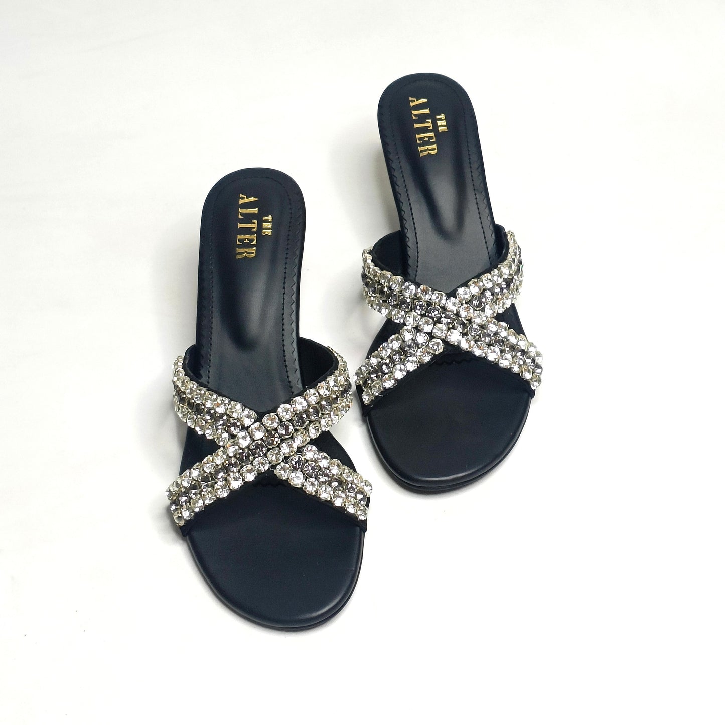 Criss Cross Embellished Stilettos