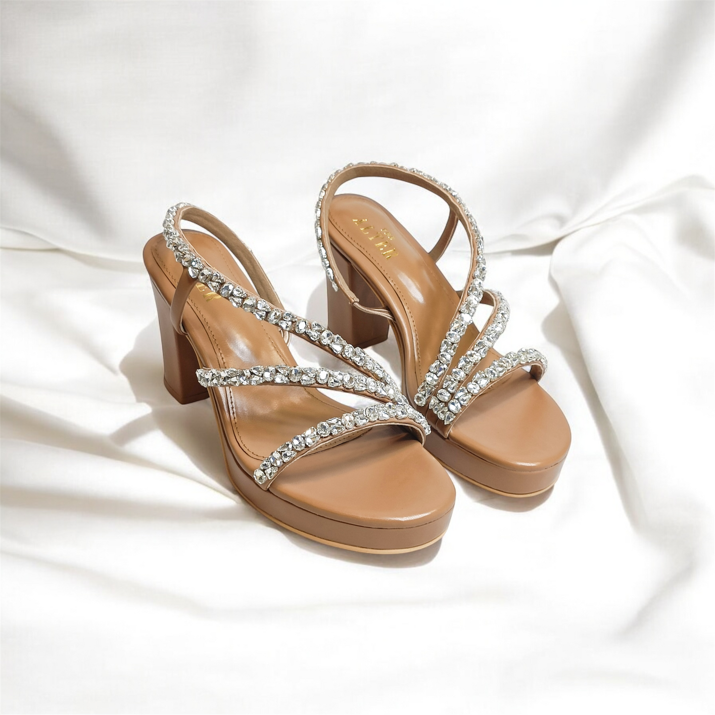 Kiara Embellished Platform Block Heels