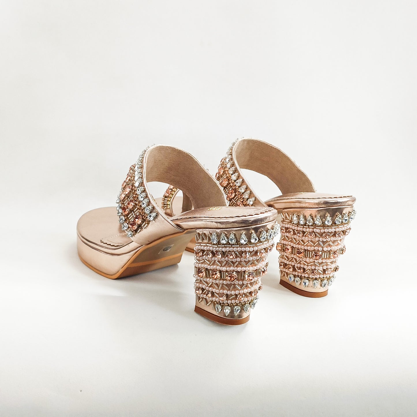 Inara Rose Gold Kohla Block Heels