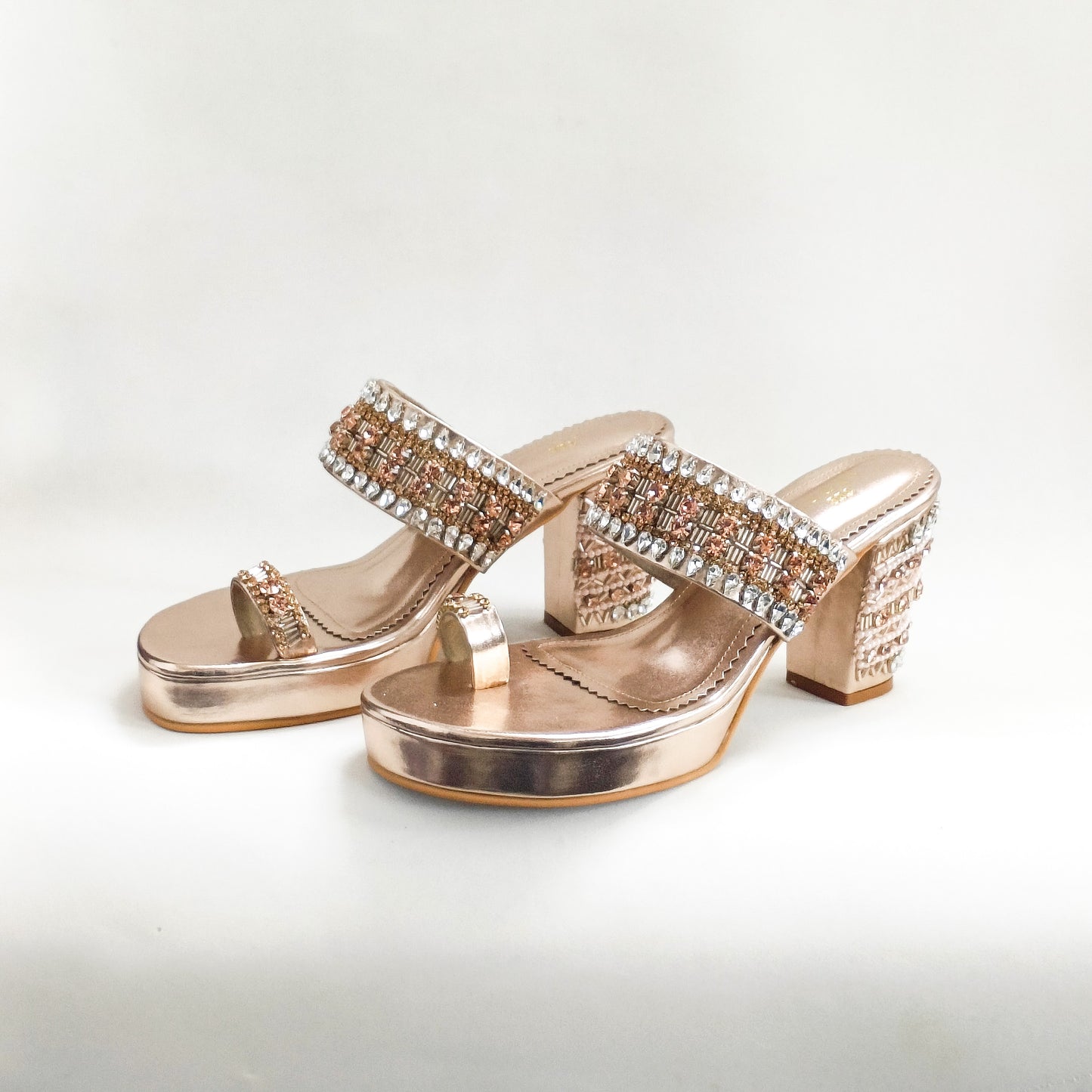 Inara Rose Gold Kohla Block Heels