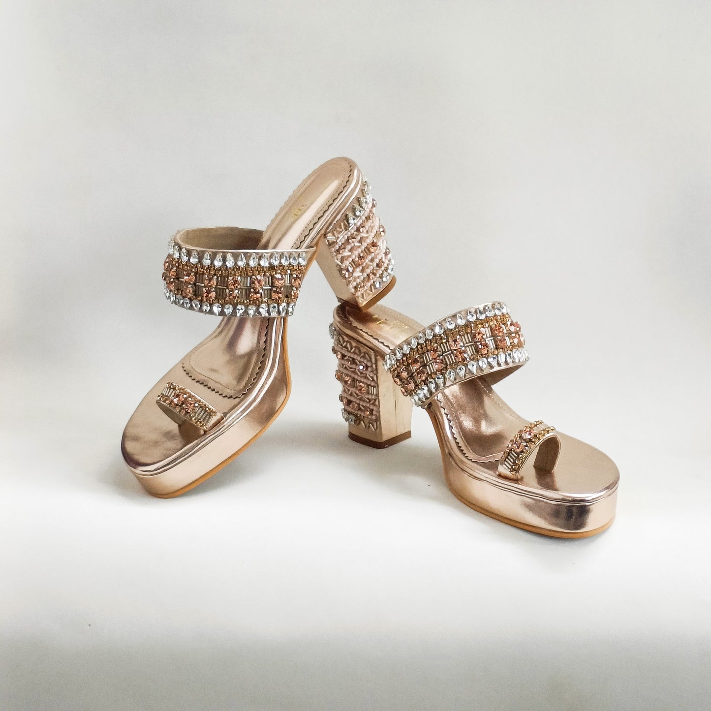 Inara Rose Gold Kohla Block Heels