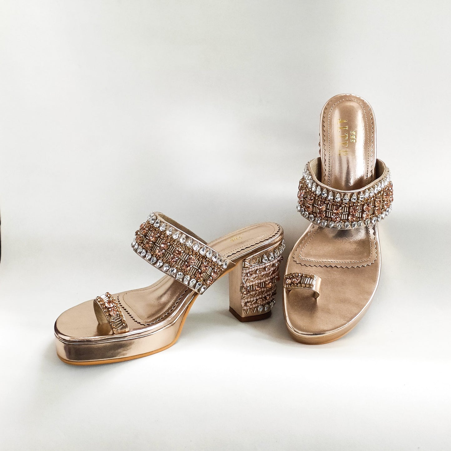 Inara Rose Gold Kohla Block Heels