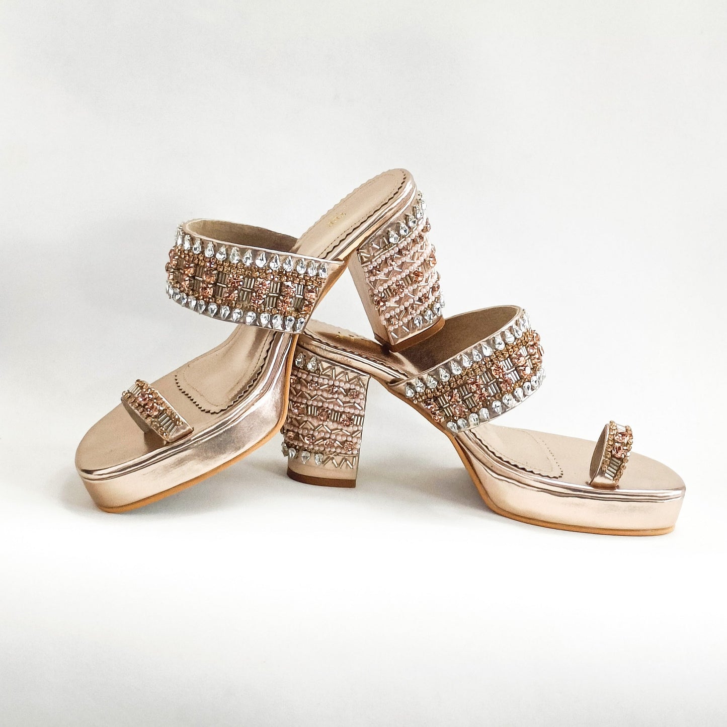 Inara Rose Gold Kohla Block Heels